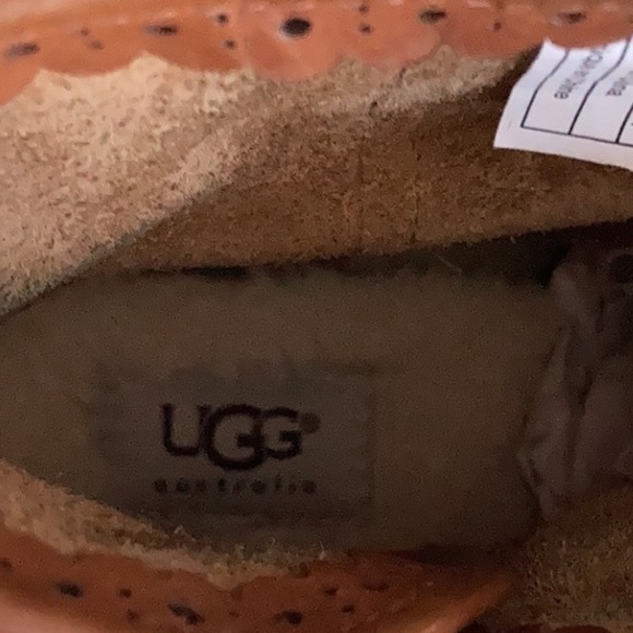 UGG moto boots women’s sz 7 cognac riding boots wool insole style excellent cond - Picture 6 of 9